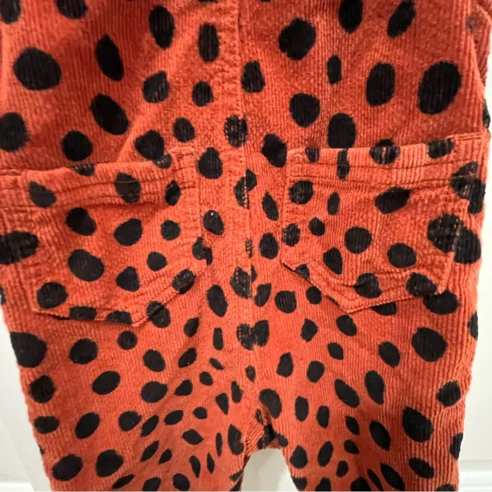 Hanna Anderson Corduroy Overalls. Animal print. Burnt Orange Size 12-18 Month - Picture 11 of 13